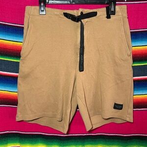 Rag & Bone Future Staples Perry Wide-Leg Belted Organic Cotton Shorts Brown